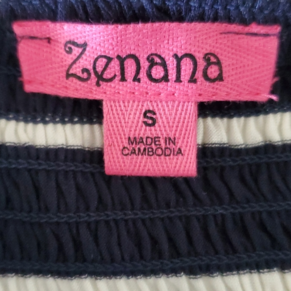 Zenana Navy and White Stripe Maxi - Picture 3 of 3